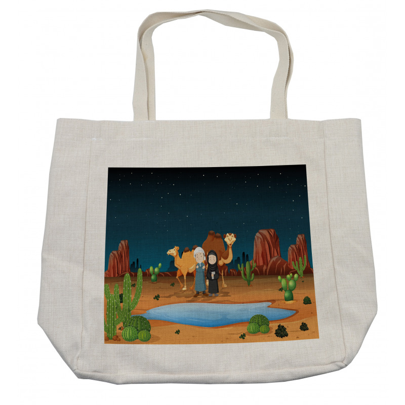 People Camels Cactus Shopping Bag