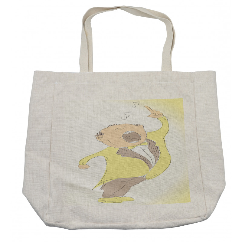 Singing Man Pastel Sketch Shopping Bag