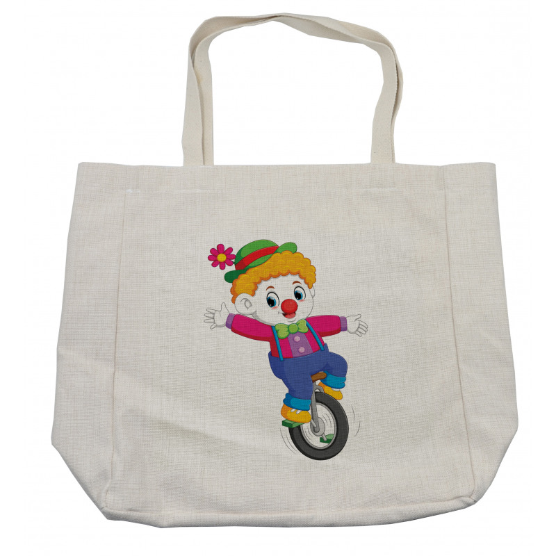 Circus Humorous Boy on Wheel Shopping Bag