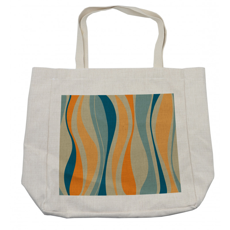 Retro Vibrant Stripes Shopping Bag