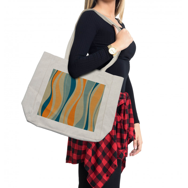 Retro Vibrant Stripes Shopping Bag