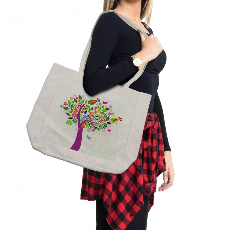 Flower Butterflies Shopping Bag