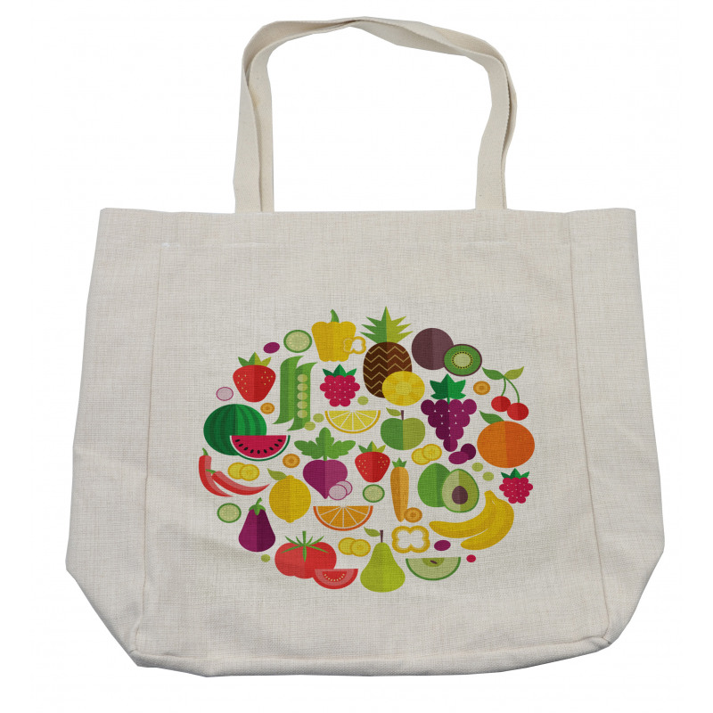 Fruits and Veggies Design Shopping Bag