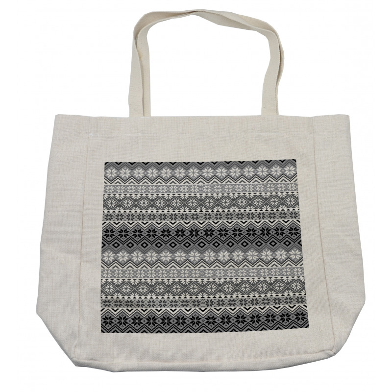 Nordic Snowflake Pattern Shopping Bag