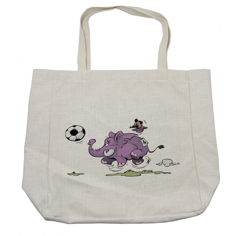 Elephant Playing Soccer Shopping Bag