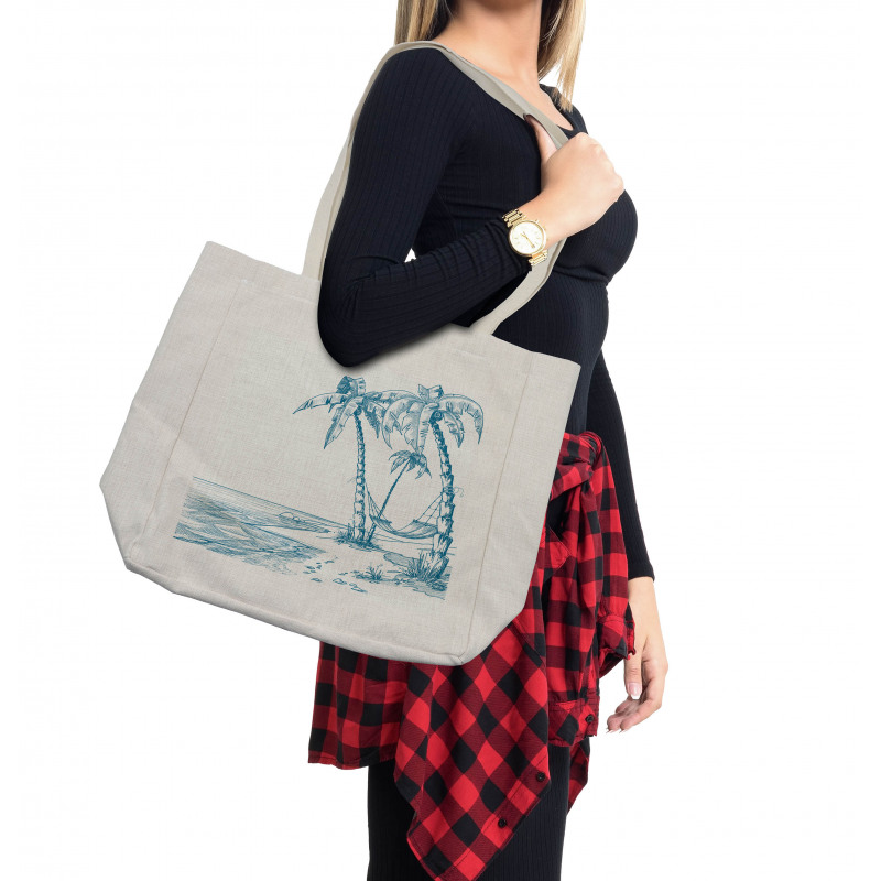 Palm Trees at Beach Shopping Bag