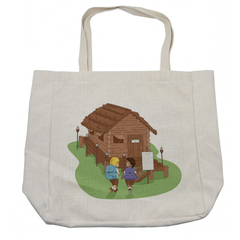 2 Kids Heading to Lodge Shopping Bag