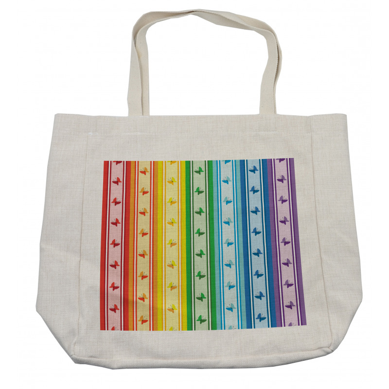Stripe Rainbow Pattern Shopping Bag