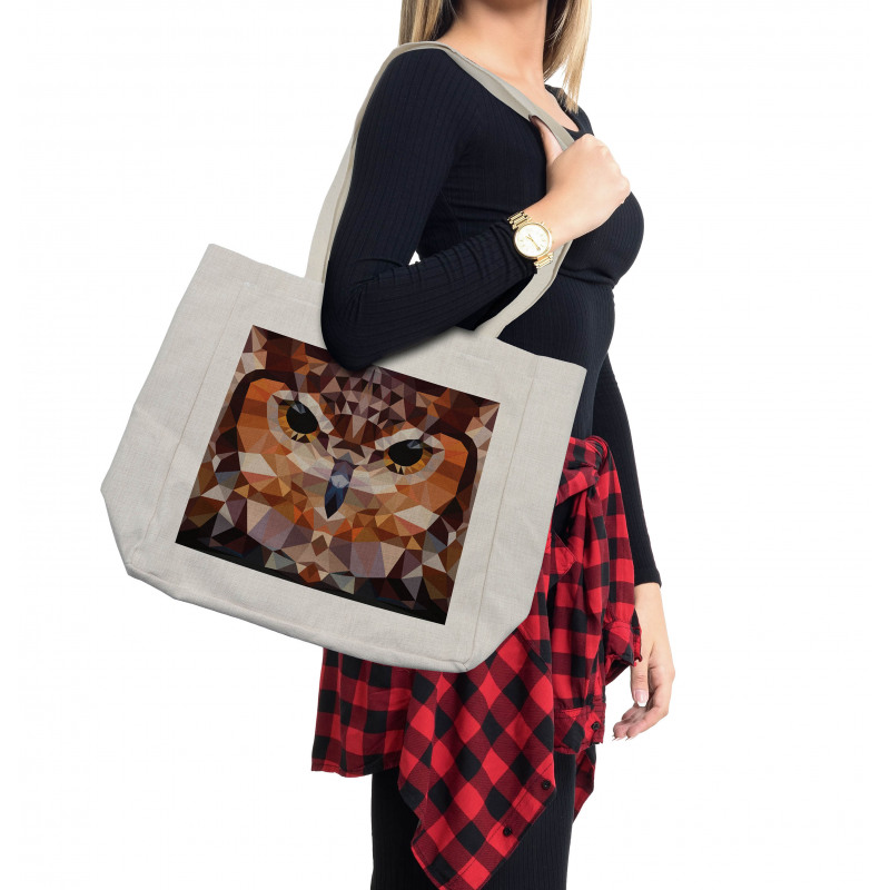 Geometric Mosaic Owl Art Shopping Bag