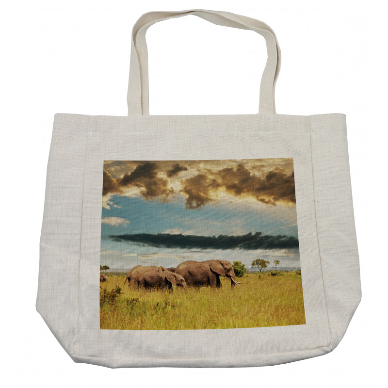 Elephant Family Photo Shopping Bag