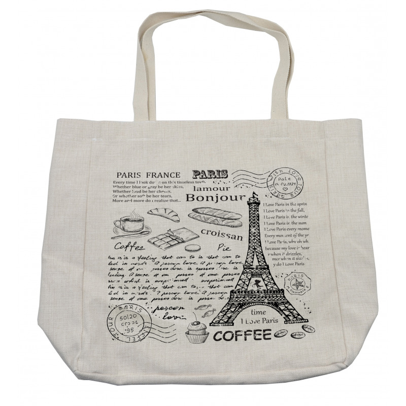 Bonjour Croissan Coffee Shopping Bag
