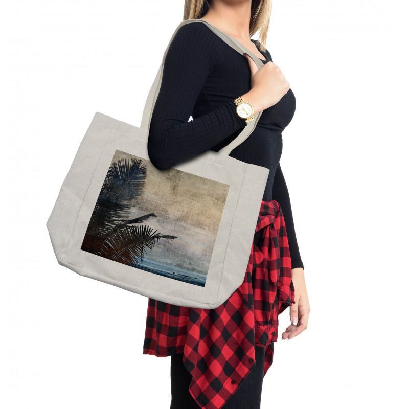 Grunge Palm Trees Art Shopping Bag