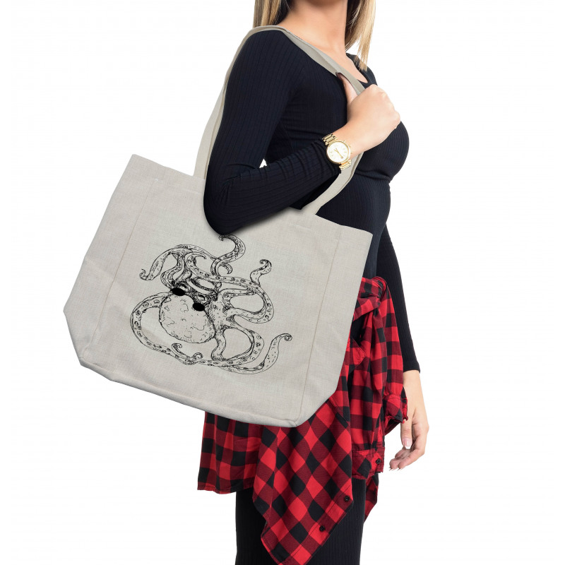 Hipster Animal Sketch Shopping Bag