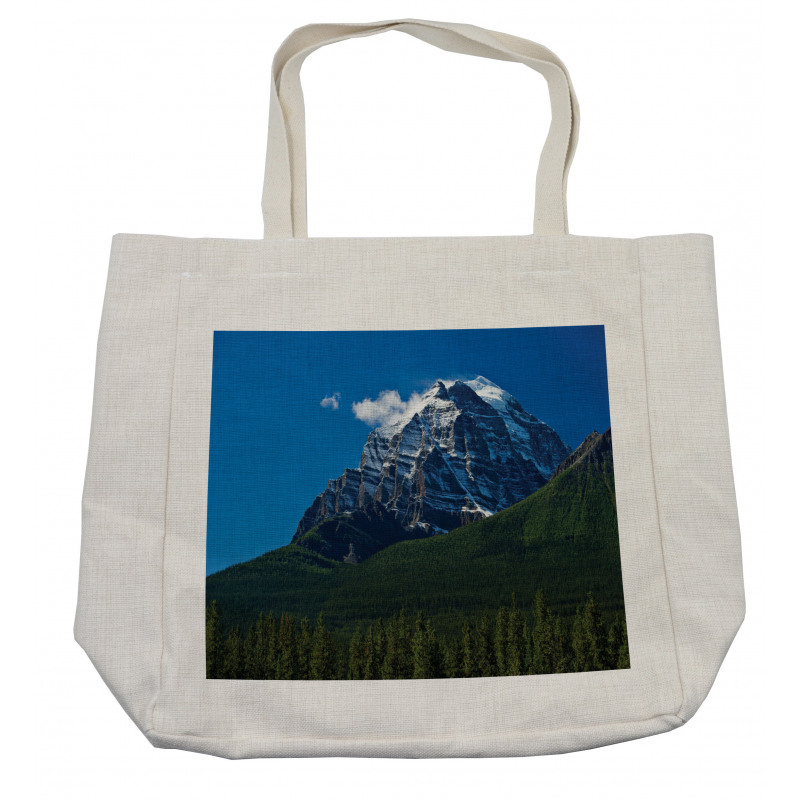 Snowy Peaks Trees Park Shopping Bag