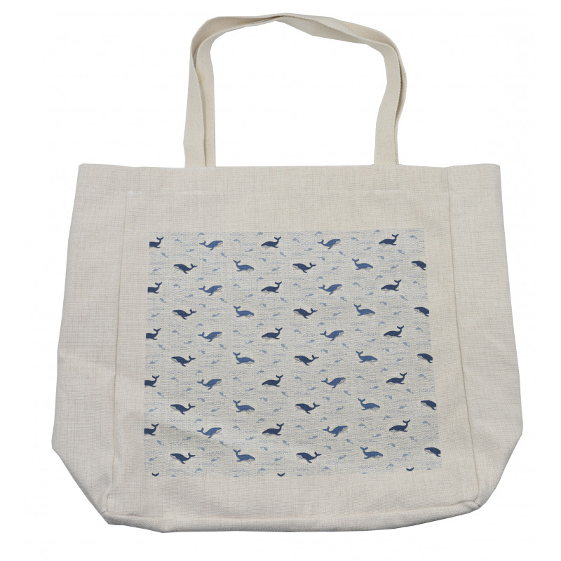 Fish Big Mammal Wave Graphic Shopping Bag