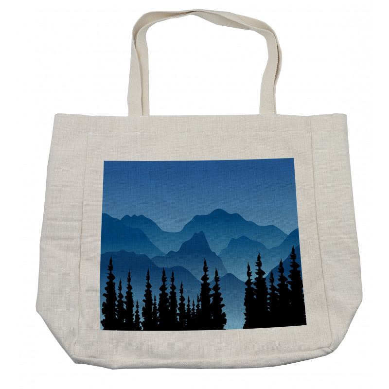 Tree and Hill Silhouettes Shopping Bag