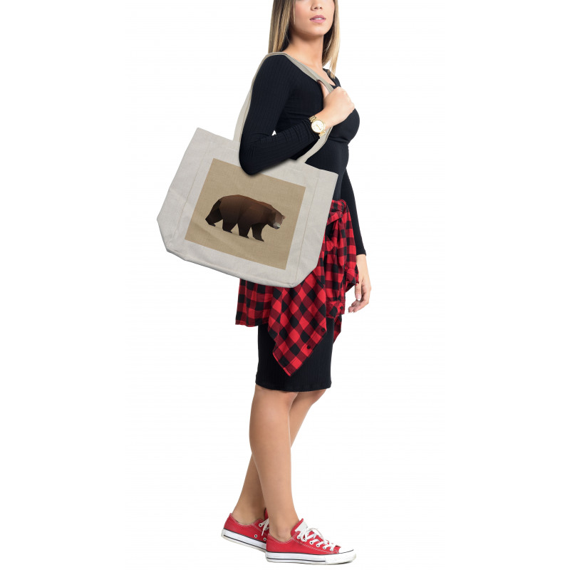 Modern Geometric Bear Art Shopping Bag