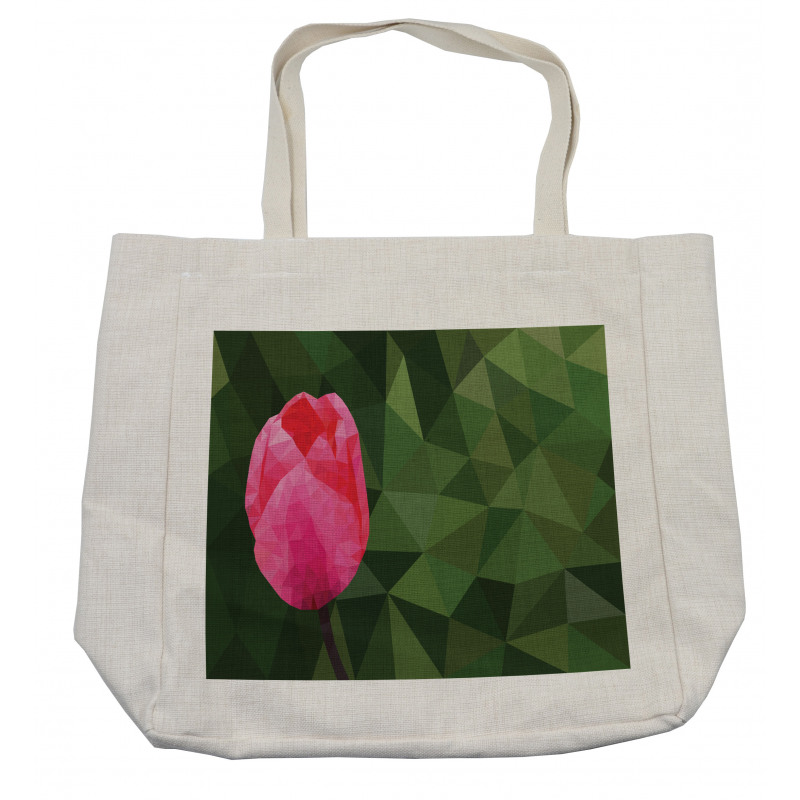 Geometric Tulip on Mosaic Shopping Bag