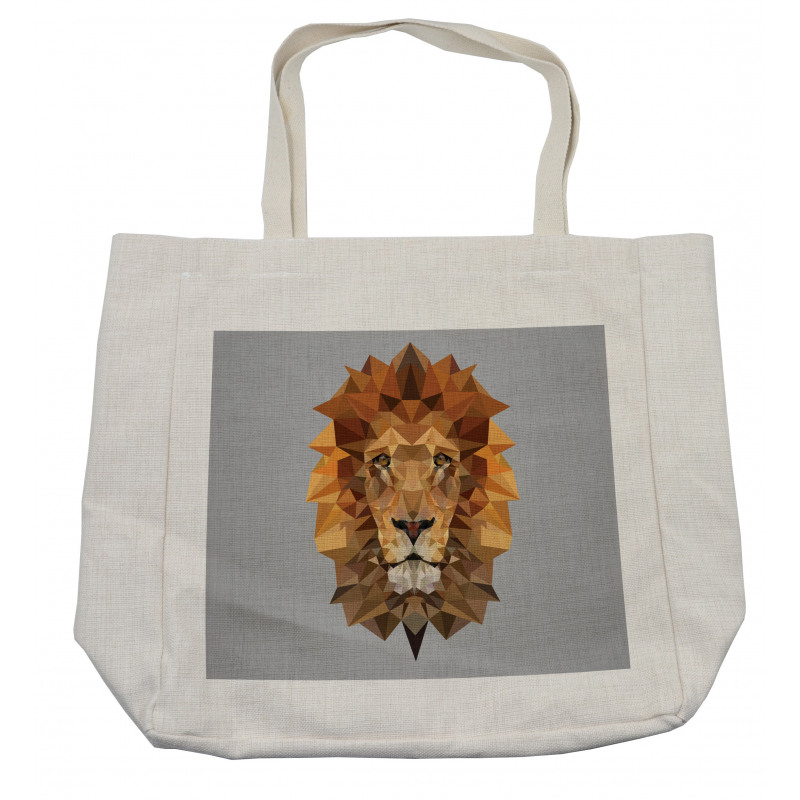 Lion in Geometric Details Shopping Bag
