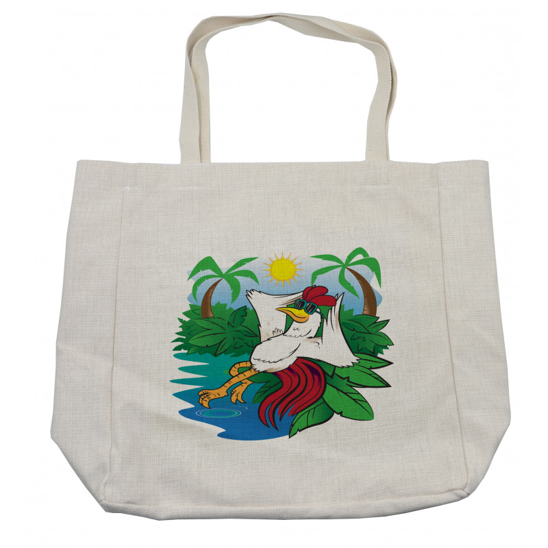 Rooster Exotic Paradise Shopping Bag