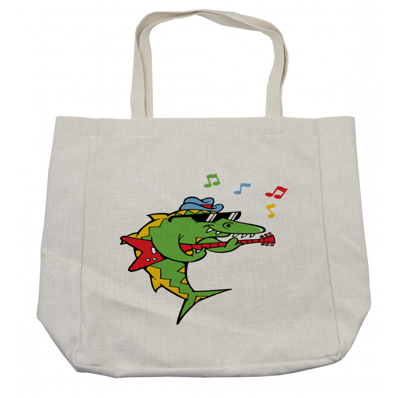 Crocodile Holding Guitar Shopping Bag
