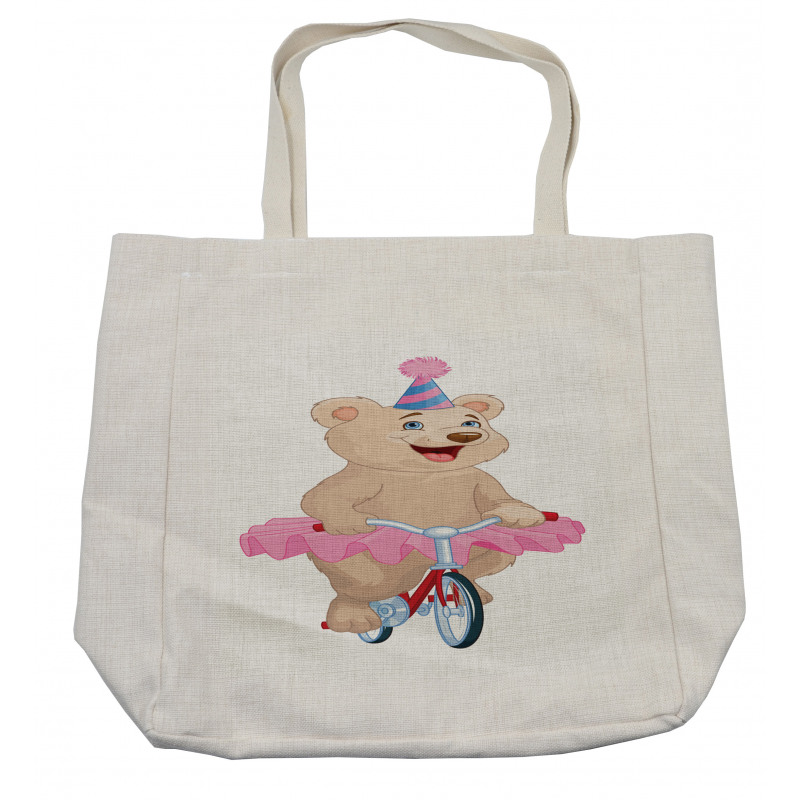 Bear in a Tutu on a Bike Shopping Bag