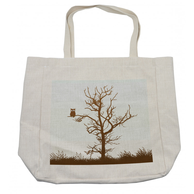 Owl Autumn Tree Branch Shopping Bag