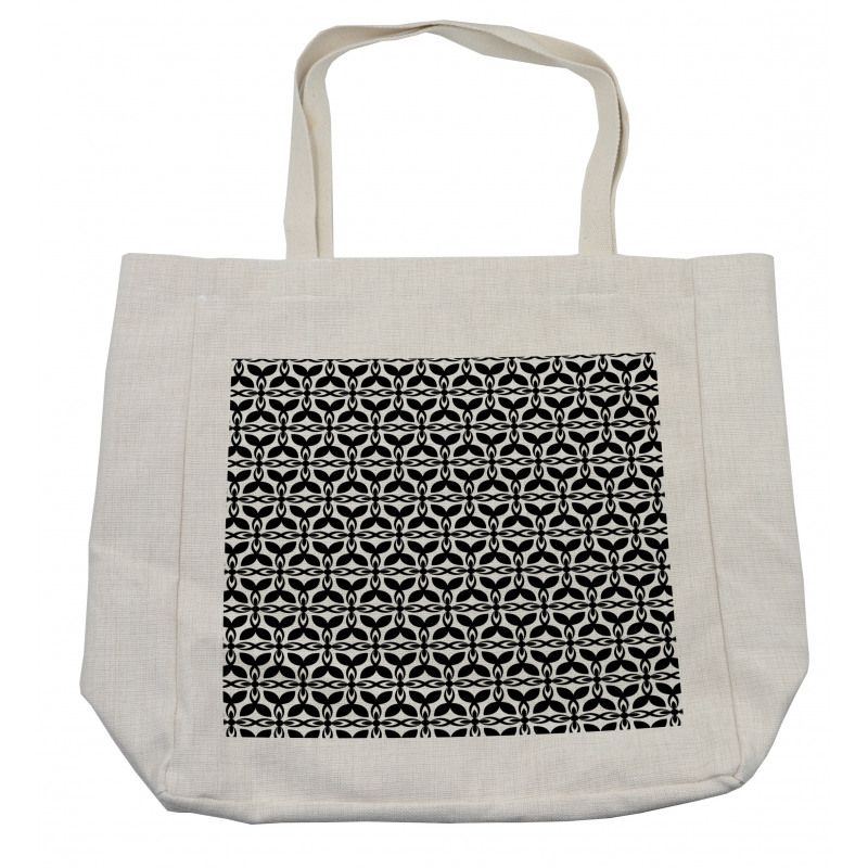 Geometric Flora Retro Art Shopping Bag