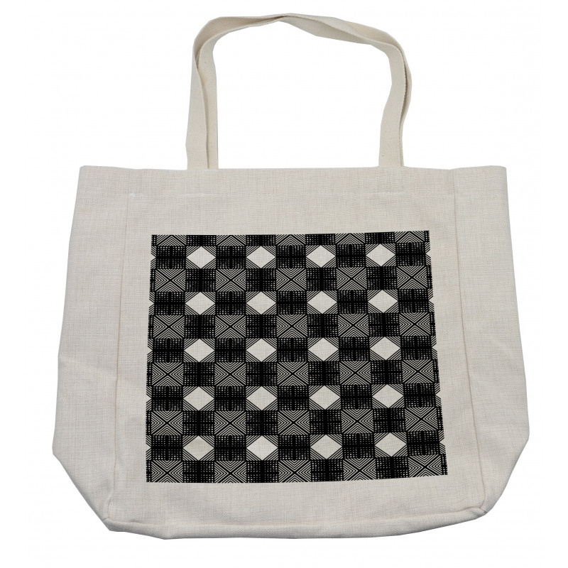Symmetric Squares Lattice Shopping Bag