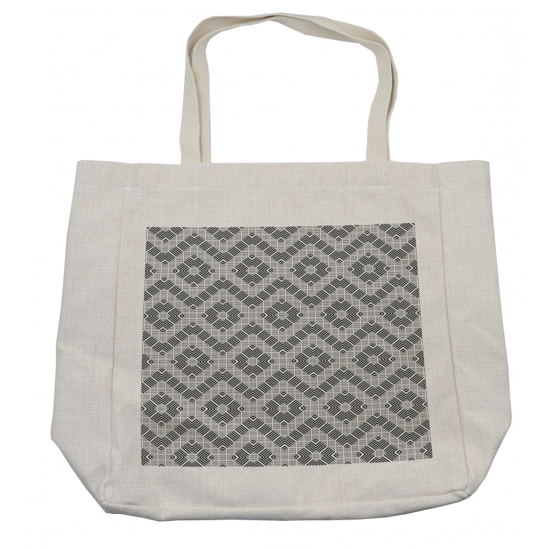 Zigzag and Squares Art Shopping Bag
