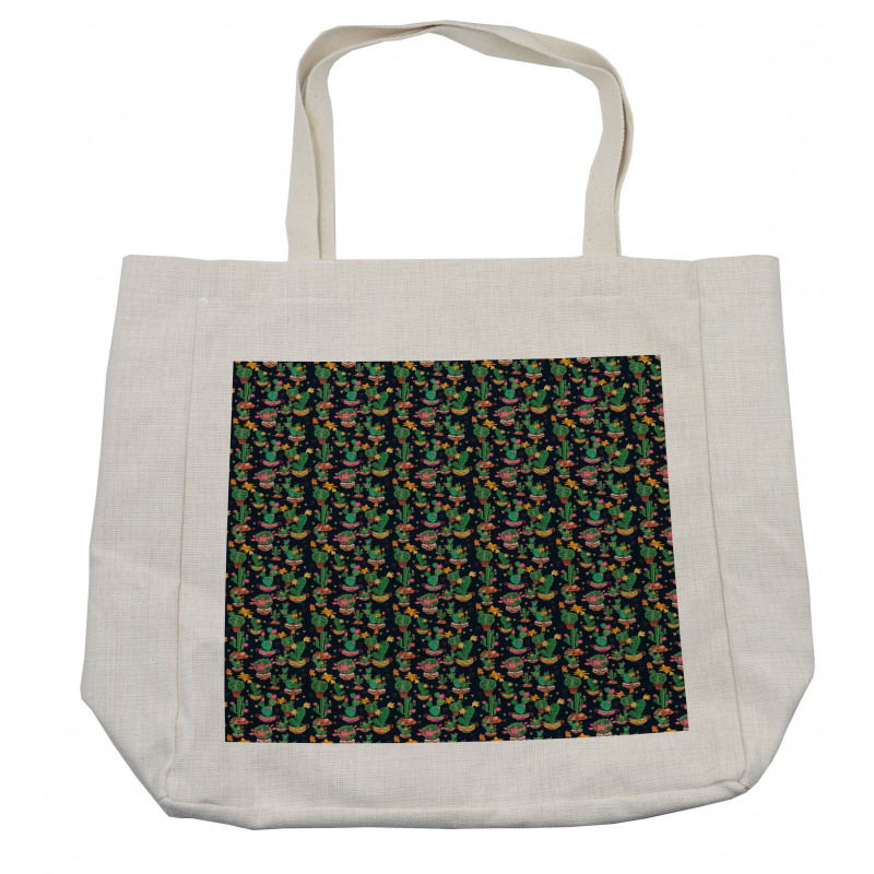 Flowers with Cacti Shopping Bag