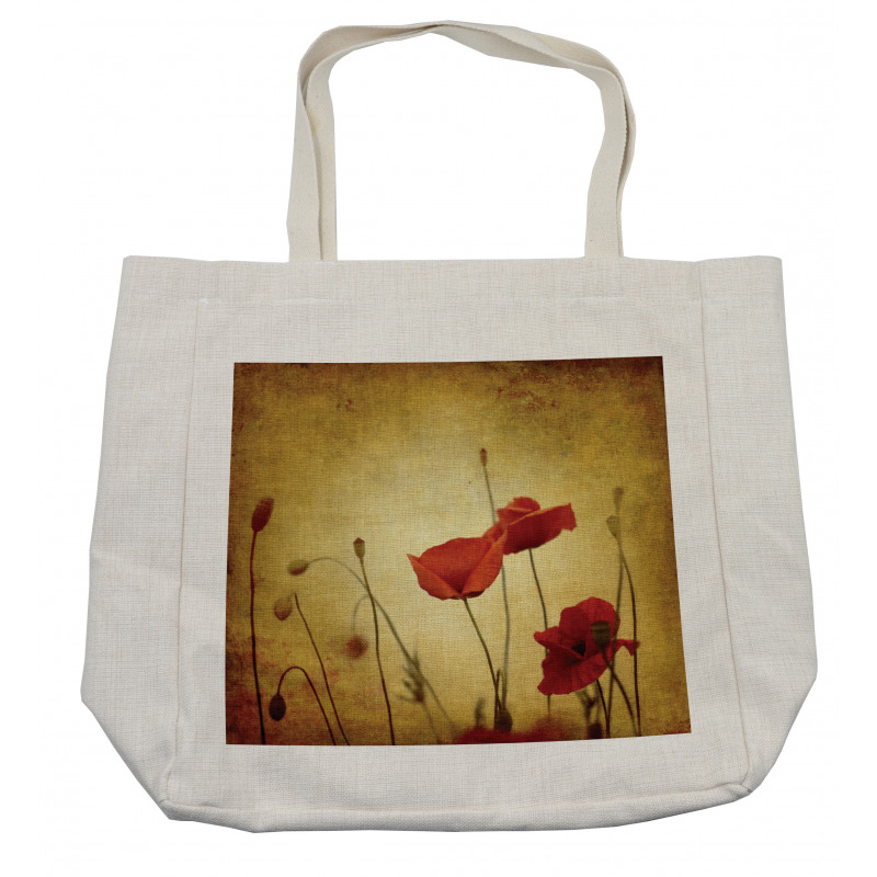 Poppy Flowers Bohemian Shopping Bag