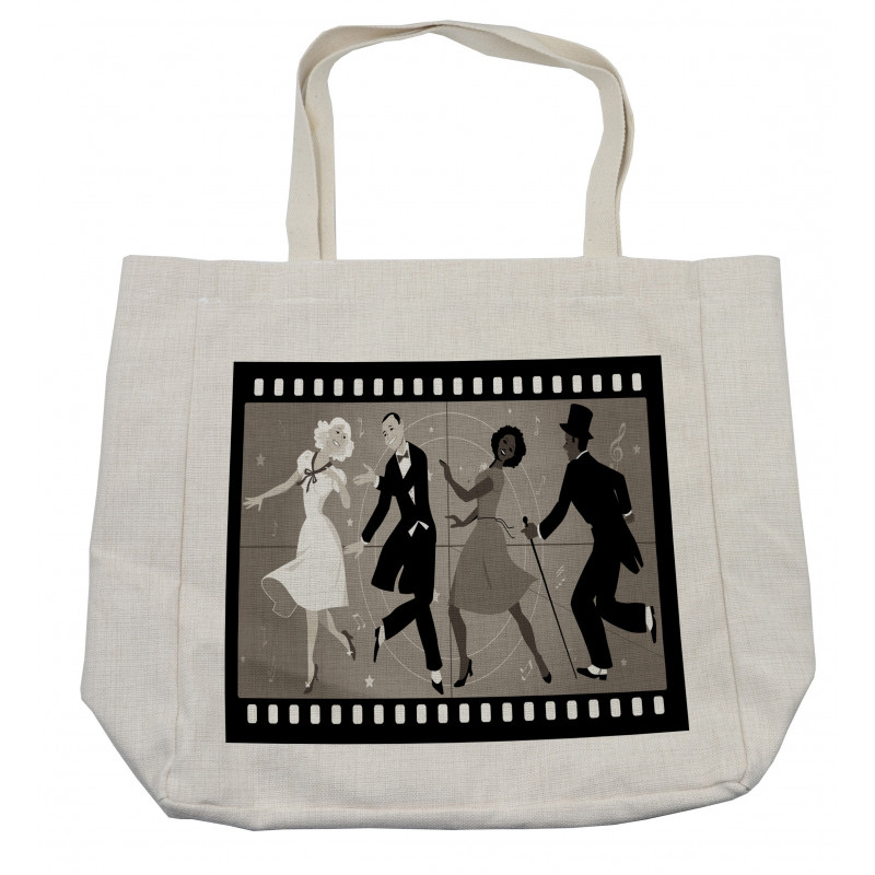 Dancing People Nostalgic  Art Shopping Bag