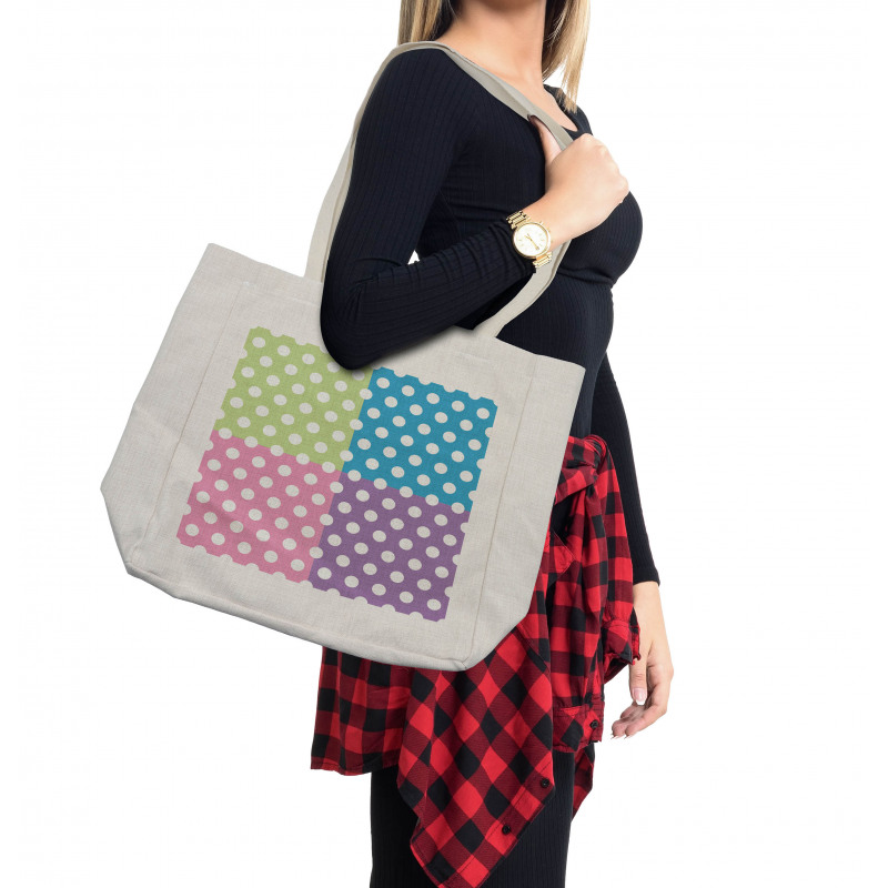 Polka Dots Patchwork Shopping Bag