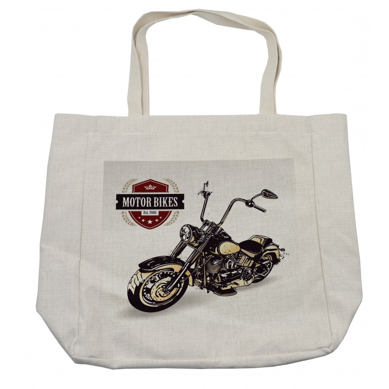 Old Classic Motorcycle Shopping Bag