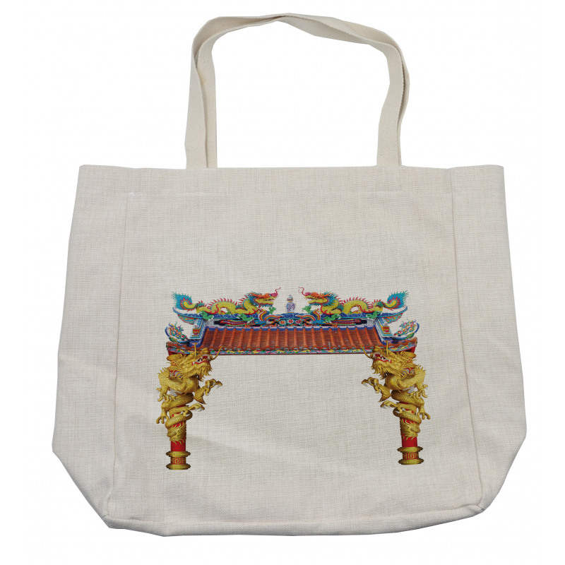 Eastern Building and Dragon Shopping Bag