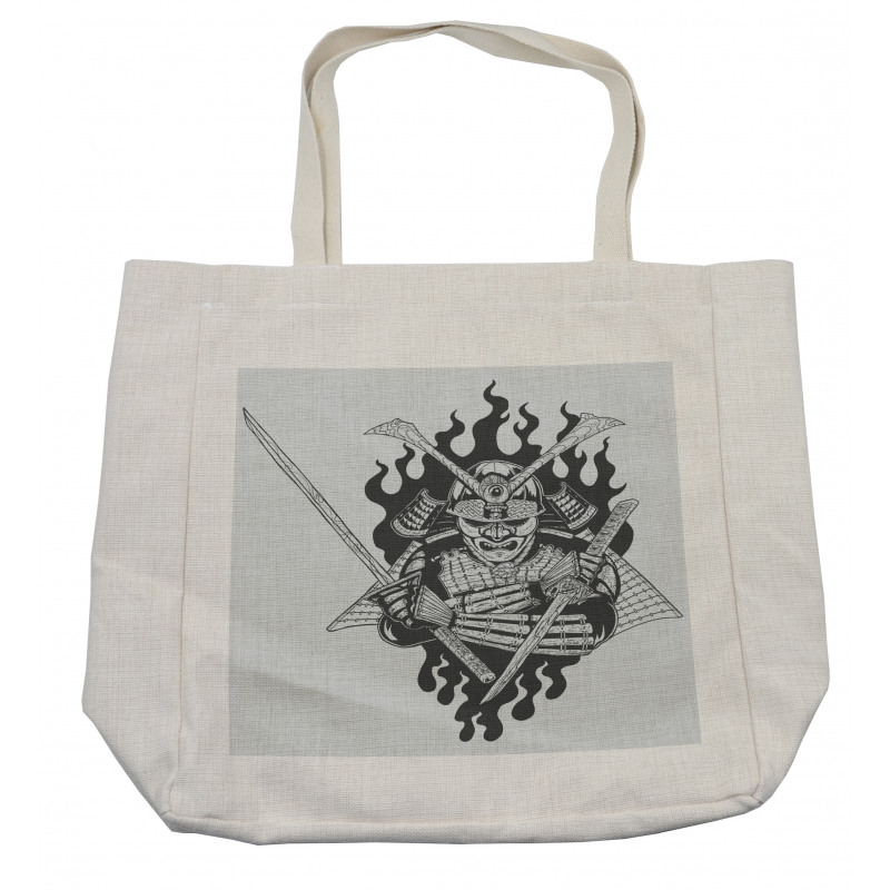 Ghost Ninja Fire Oriental Shopping Bag