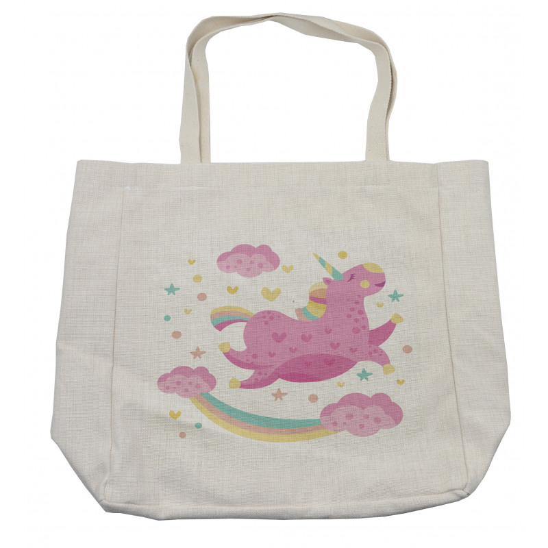 Unicorn with Star Rainbow Shopping Bag