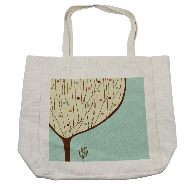 Aqua Hand Drawn Tree Shopping Bag