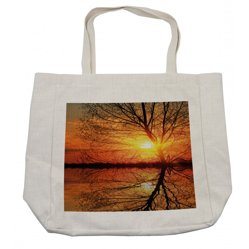 Sunset View with Trees Shopping Bag