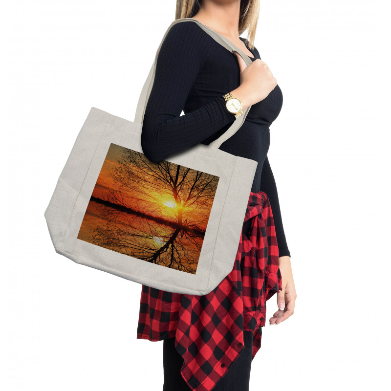 Sunset View with Trees Shopping Bag