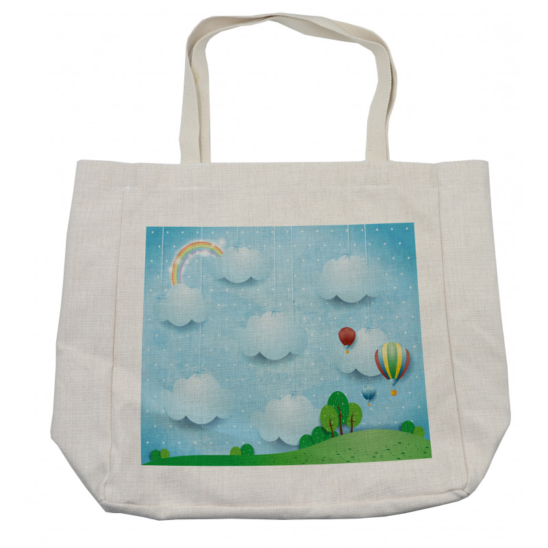 Balloons Clouds Stars Hill Shopping Bag