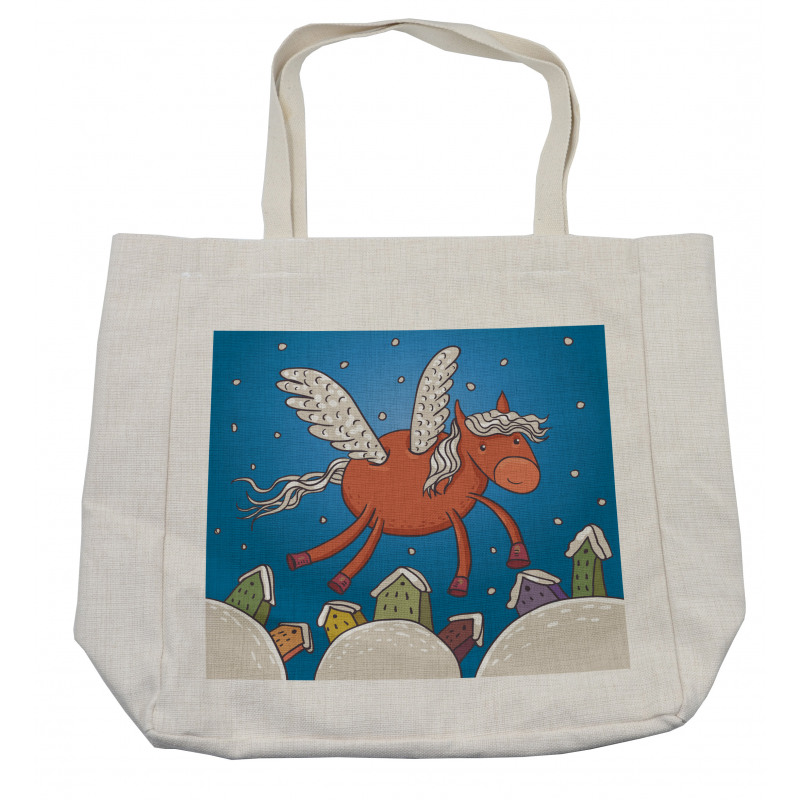 Horse Wings on Building Shopping Bag
