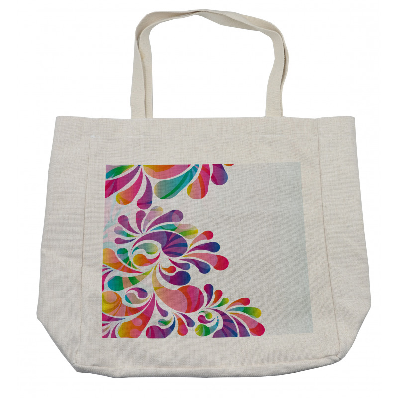 Curvy Floral Design Shopping Bag