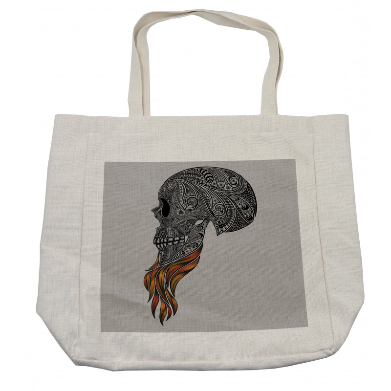 Abstract Art Skull Beard Shopping Bag