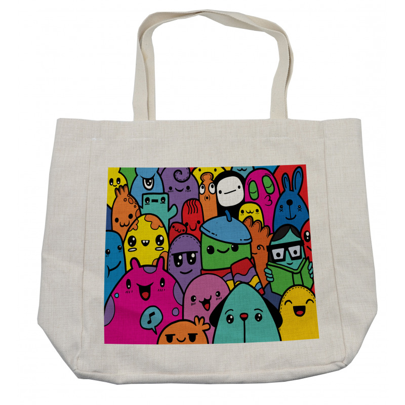 Colorful Doodle Monsters Shopping Bag