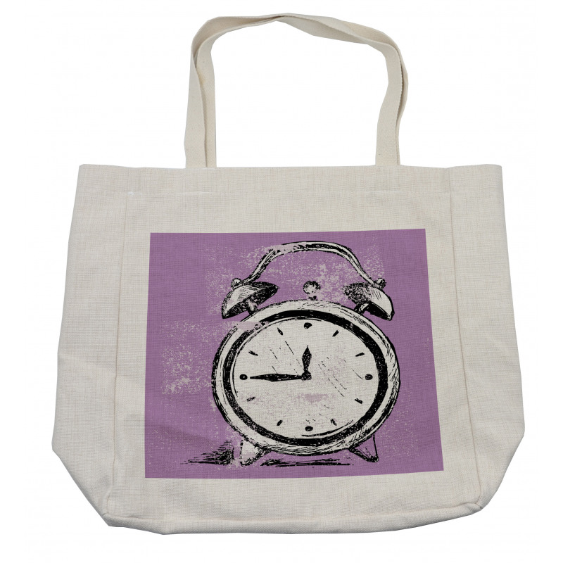 Retro Alarm Clock Grunge Shopping Bag