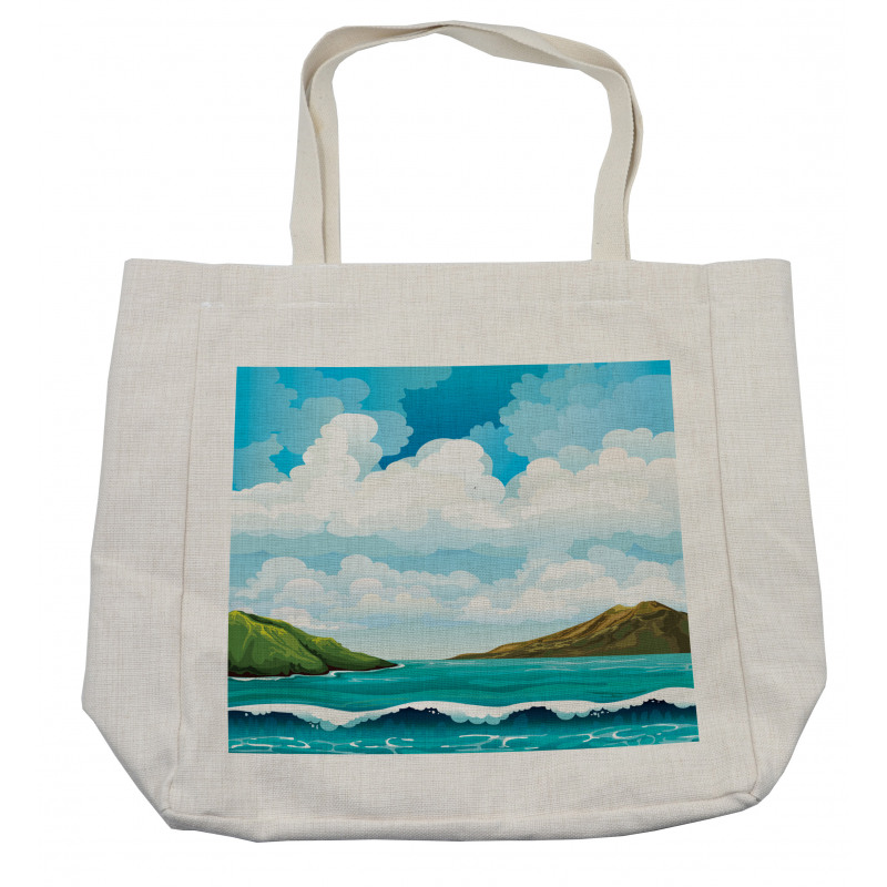 Waves Islands Blue Sky Shopping Bag