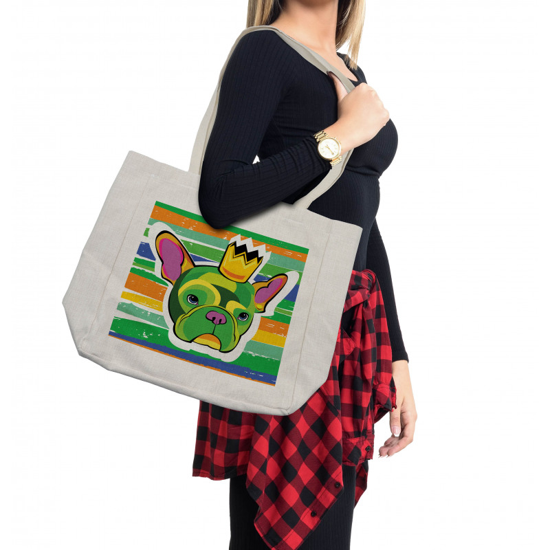 Crowned Dog Colorful Shopping Bag