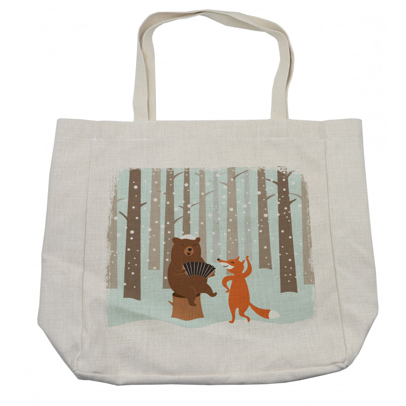 Bear with Accordion Fox Shopping Bag